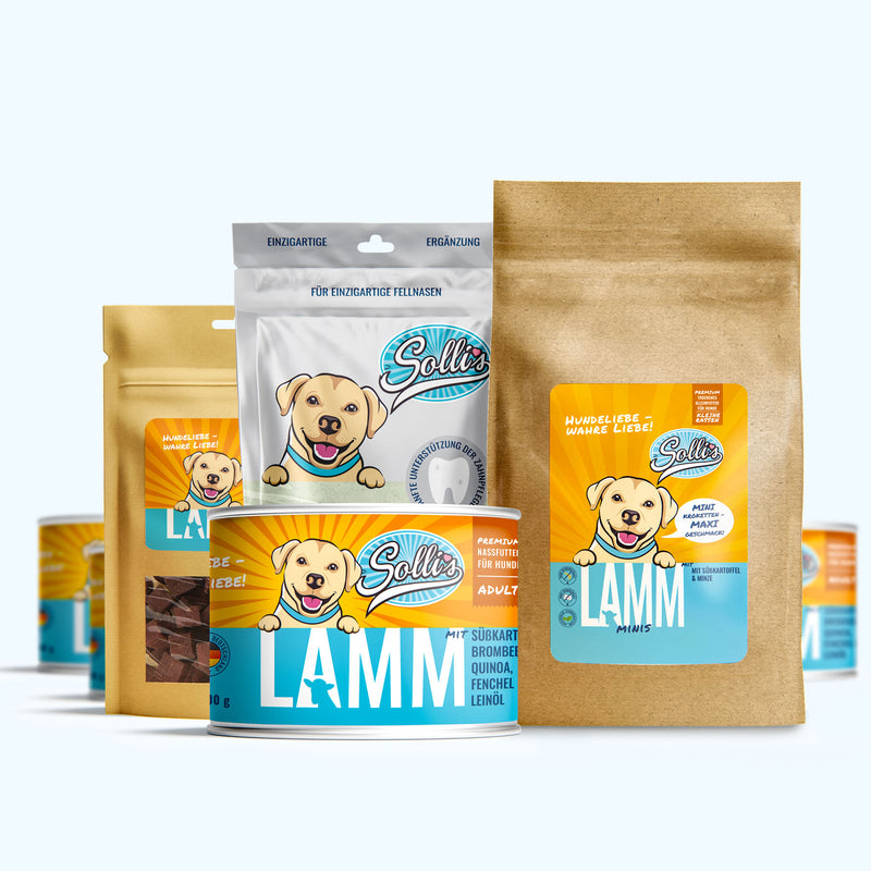 Pack découverte nourriture pour chiens agneau minis + poudre dentaire GRATUIT