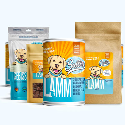 Pack découverte nourriture pour chiens agneau minis + poudre dentaire GRATUIT