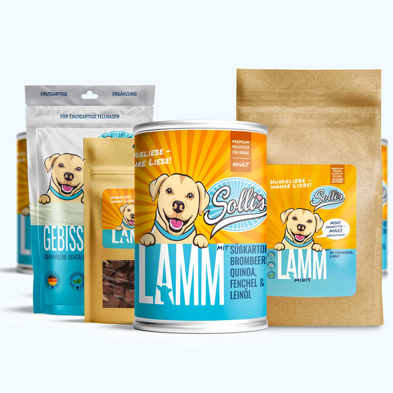 Pack découverte nourriture pour chiens agneau minis + poudre dentaire GRATUIT