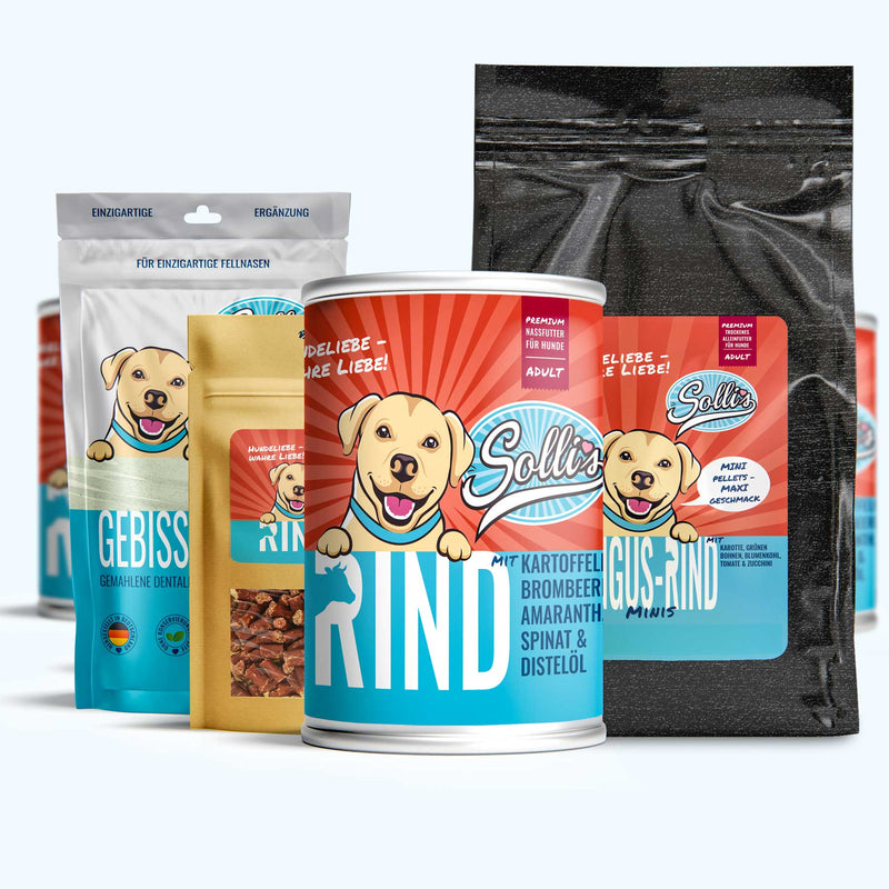 Pack découverte nourriture pour chiens bœuf minis + poudre dentaire GRATUIT