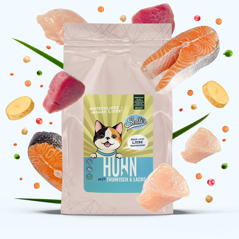 Trockenfutter Huhn mit Lachs & Thunfisch | Adult - sterilisiert