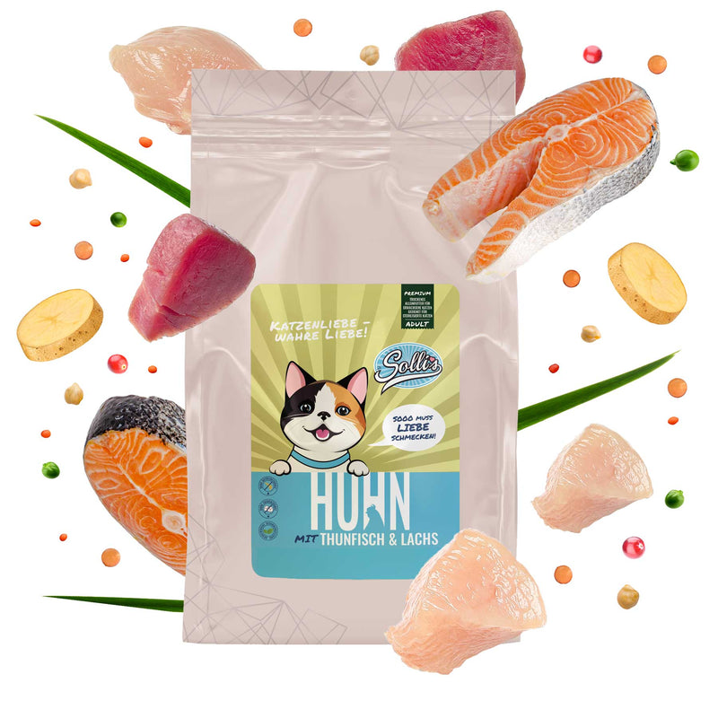 Trockenfutter Huhn mit Lachs & Thunfisch | Adult - sterilisiert