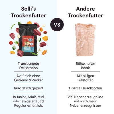 Probe Trockenfutter Angus - Rind - Minis | kleine Rassen 100g - Solli's Hundebedarf