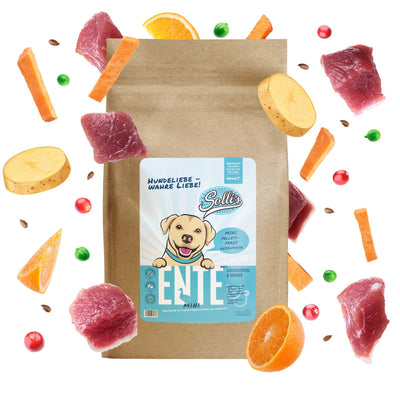 Probe Trockenfutter Ente - Minis | kleine Rassen 100g - Solli's Hundebedarf