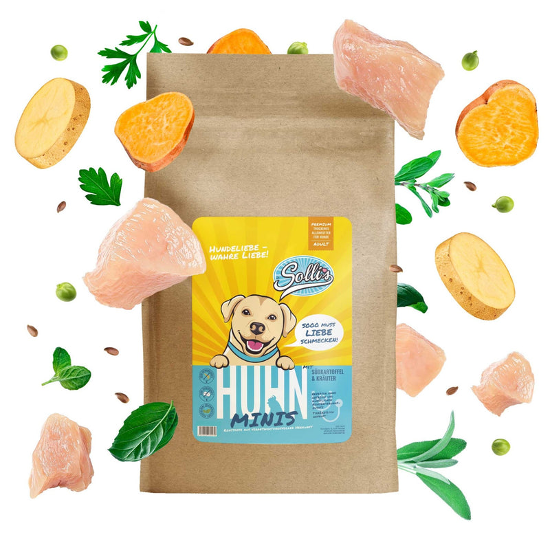 Probe Trockenfutter Huhn - Minis | kleine Rassen 100g - Solli&