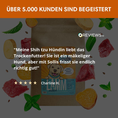 Probe Trockenfutter Lamm - Minis | kleine Rassen 100g - Solli's Hundebedarf