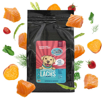 Probe Trockenfutter Schottischer Lachs - Minis | kleine Rassen 100g - Solli's Hundebedarf