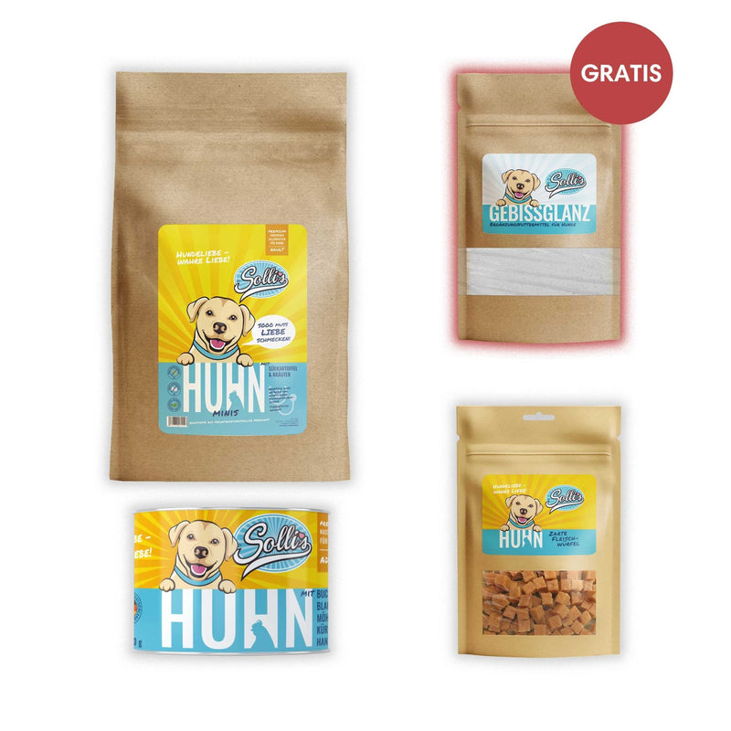 Probierpaket Huhn - Minis + GRATIS Dentalpulver | Adult - Solli&